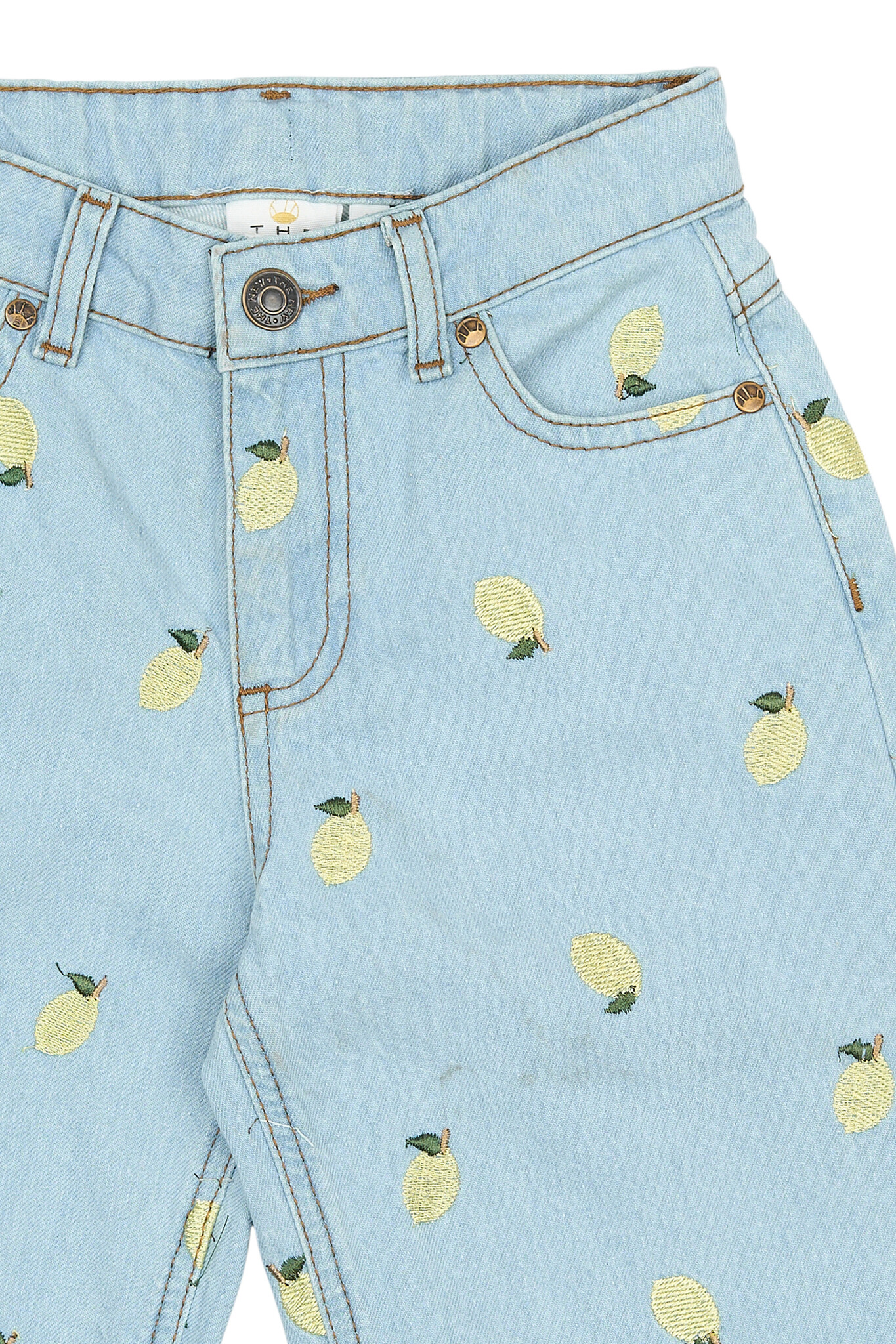The New The New jeans Sia wide light blue denim emb