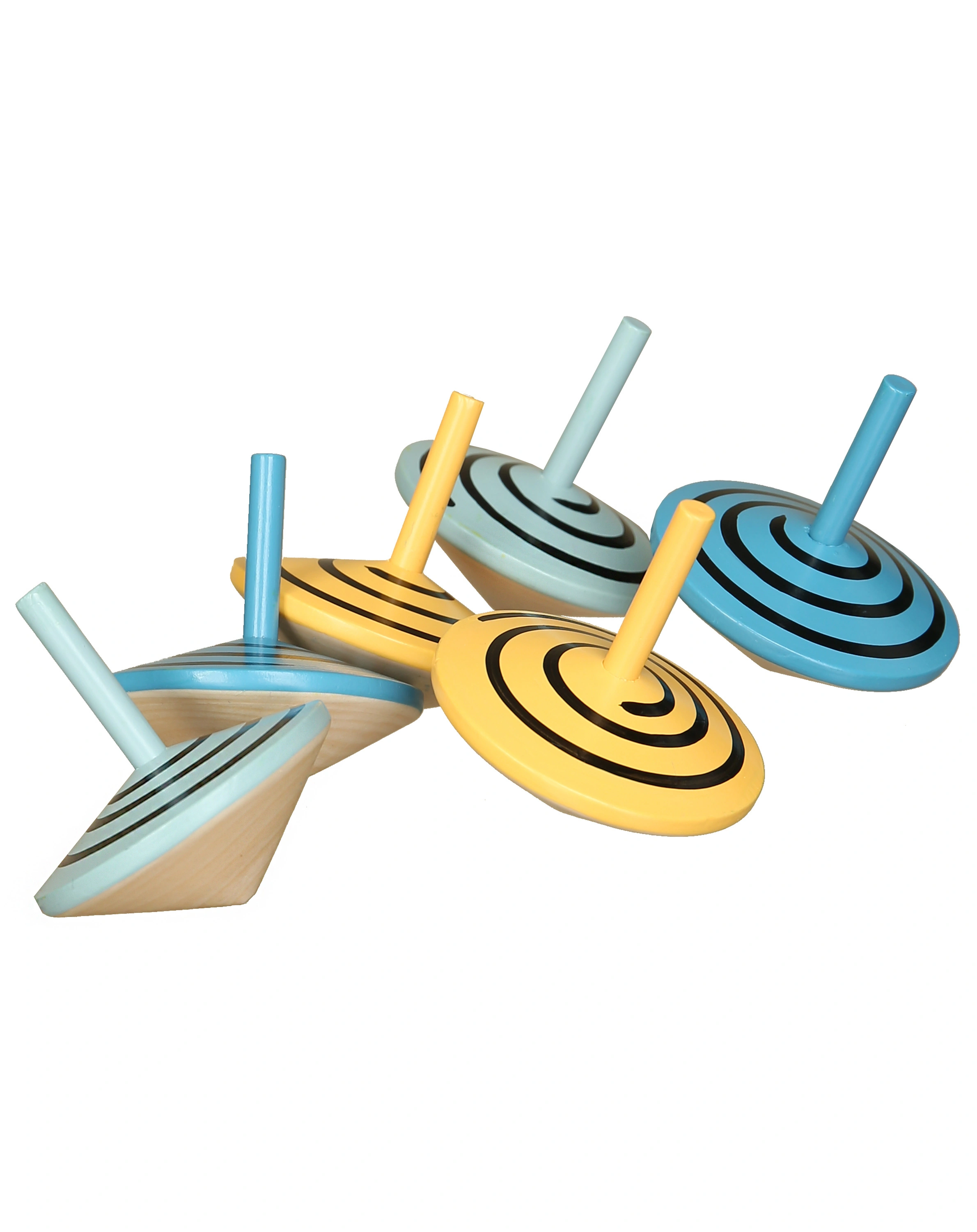Geschicklichkeitsspiel KREISEL 6er-Set aus Holz