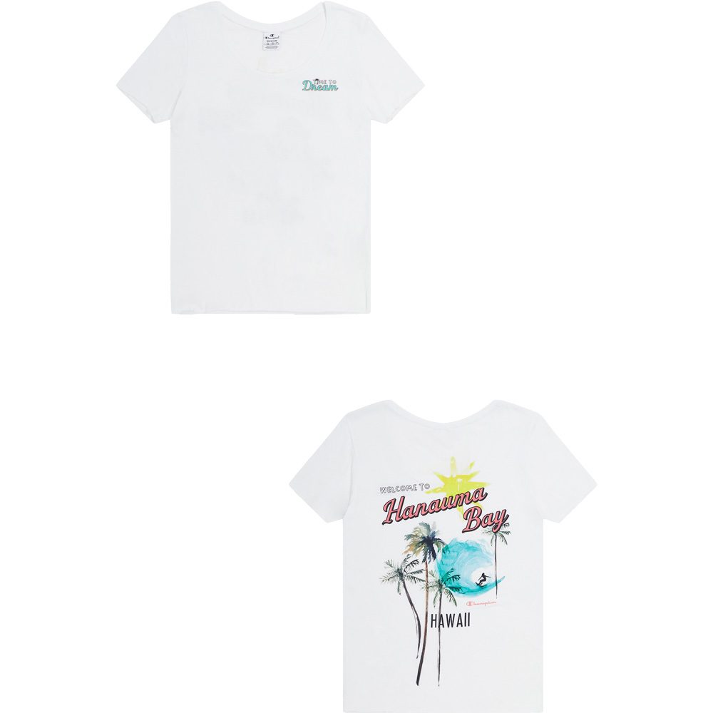 Champion Minimal Resort Crewneck T-Shirt Damen weiß