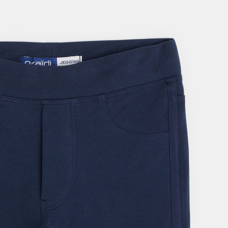 Jegging uni en jersey milano bleu fille
