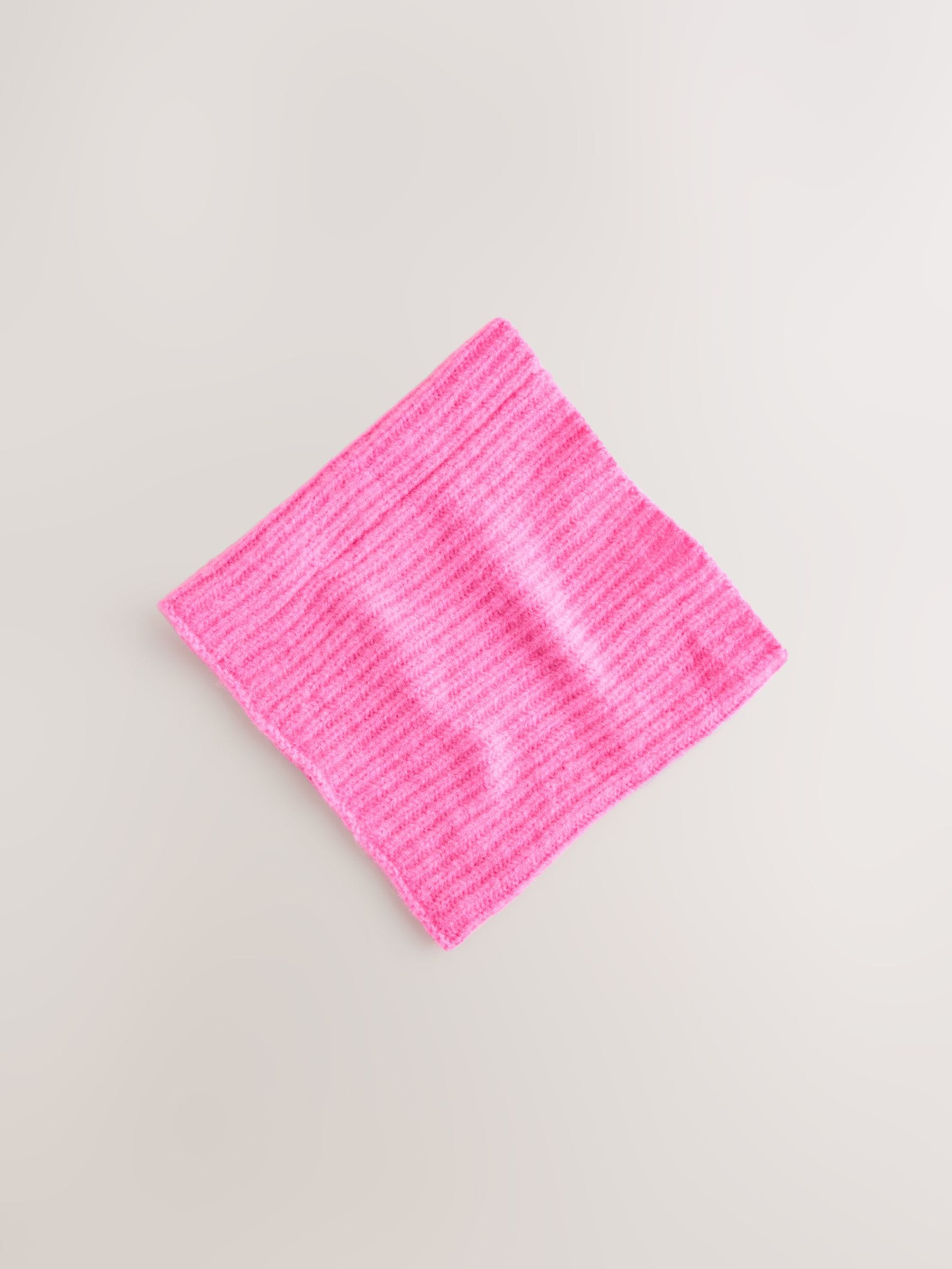 Roze bloemetjes - Chunky ribgebreide colsjaal (1-16jr)