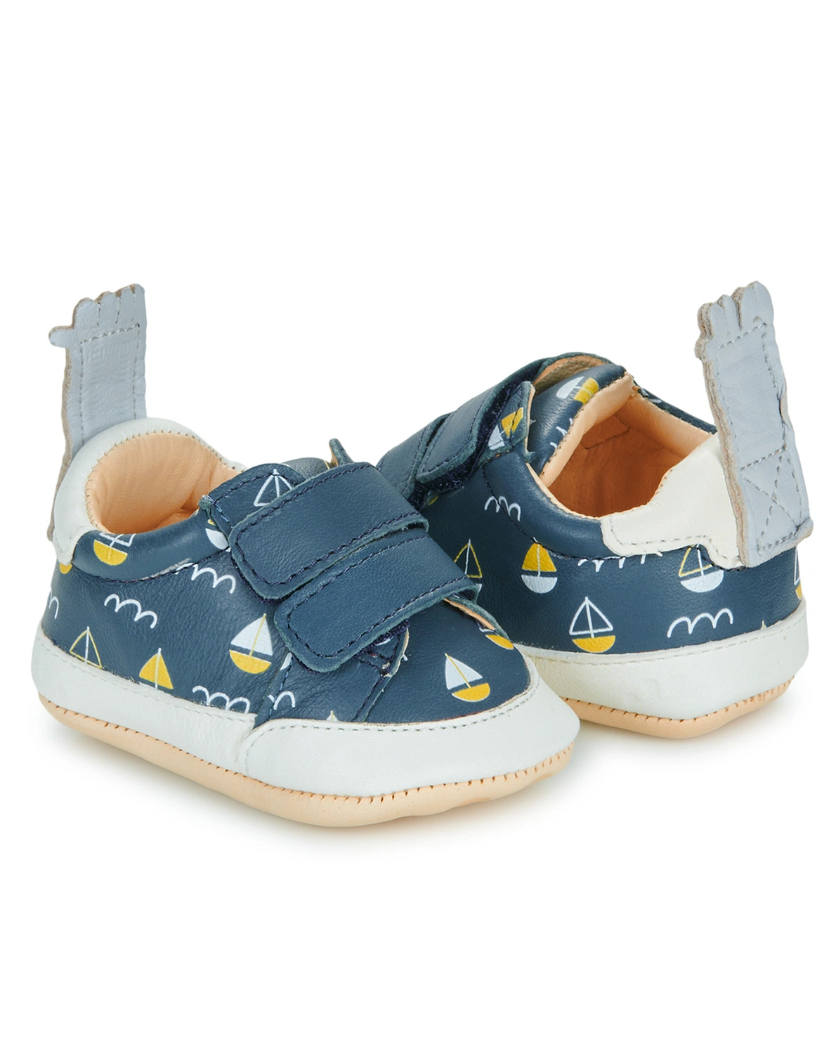 Klett-Krabbelschuhe MY BLUMOO BOAT in denim