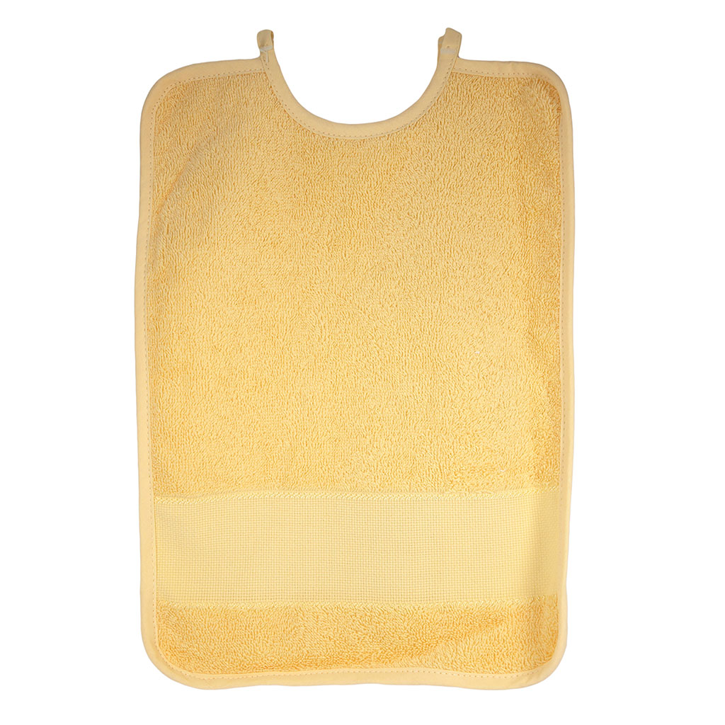 Bavoir à broder coton jaune 33x25cm
