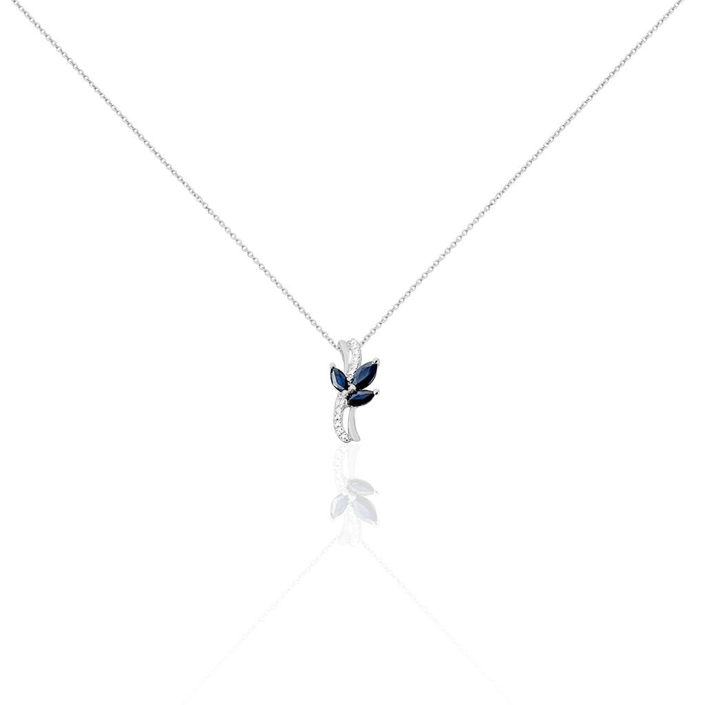 Collier Angie Or Blanc Saphir Diamant