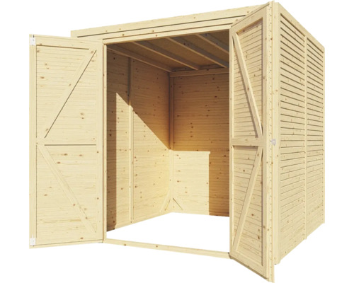 Bertilo Cubico 3 Fineline Rhombus profiel tuinhuis, 207 x 211 cm, naturel