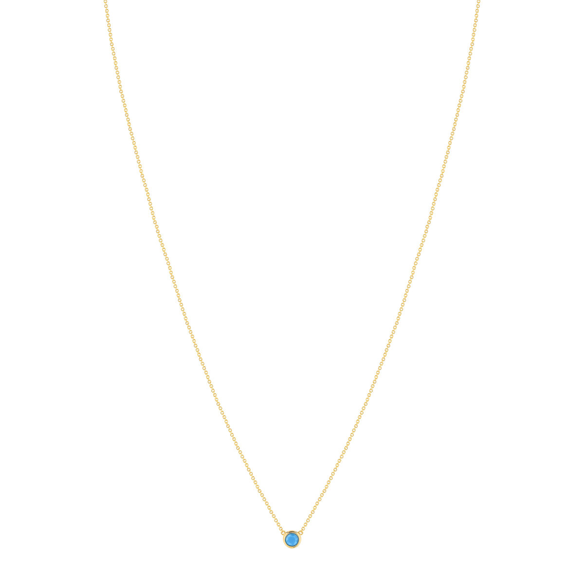 Collier plaqué or turquoise imitation 45 cm