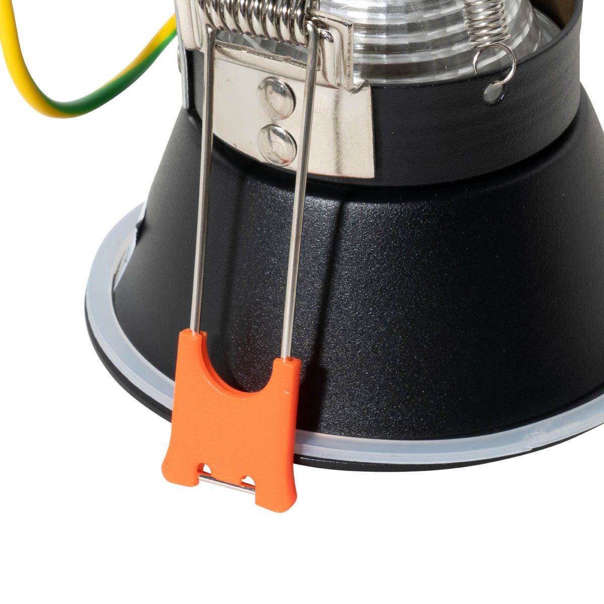 Moderne inbouwspot zwart met goud GU10 50mm IP44 - Dept