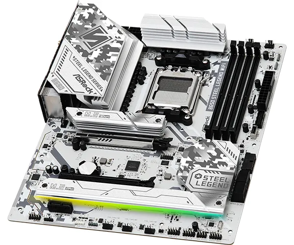 ASRock B650 Steel Legend WiFi - Bundkort - ATX - Socket AM5 - AMD B650 Chipset - USB-C 3.2 Gen 2x2, USB 3.2 Gen 2, USB-C 3.2 Gen 1, USB 3.2 Gen 1 - 2.5 Gigabit LAN, Wi-Fi 6E, Bluetooth - onboard grafik (CPU påkrævet) - HD Audio (8-kanaler)