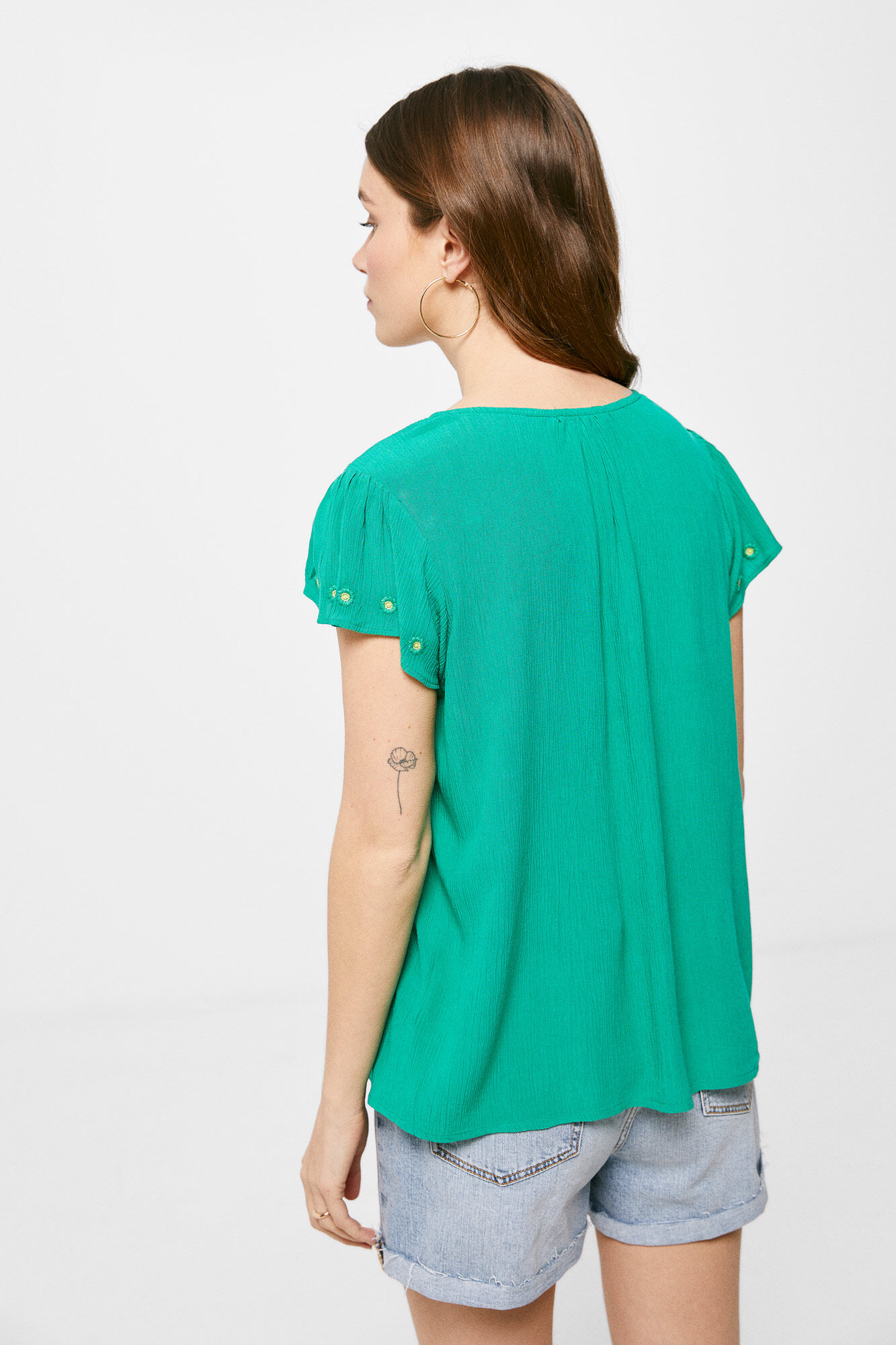 Blusa Bambula bordada - verde