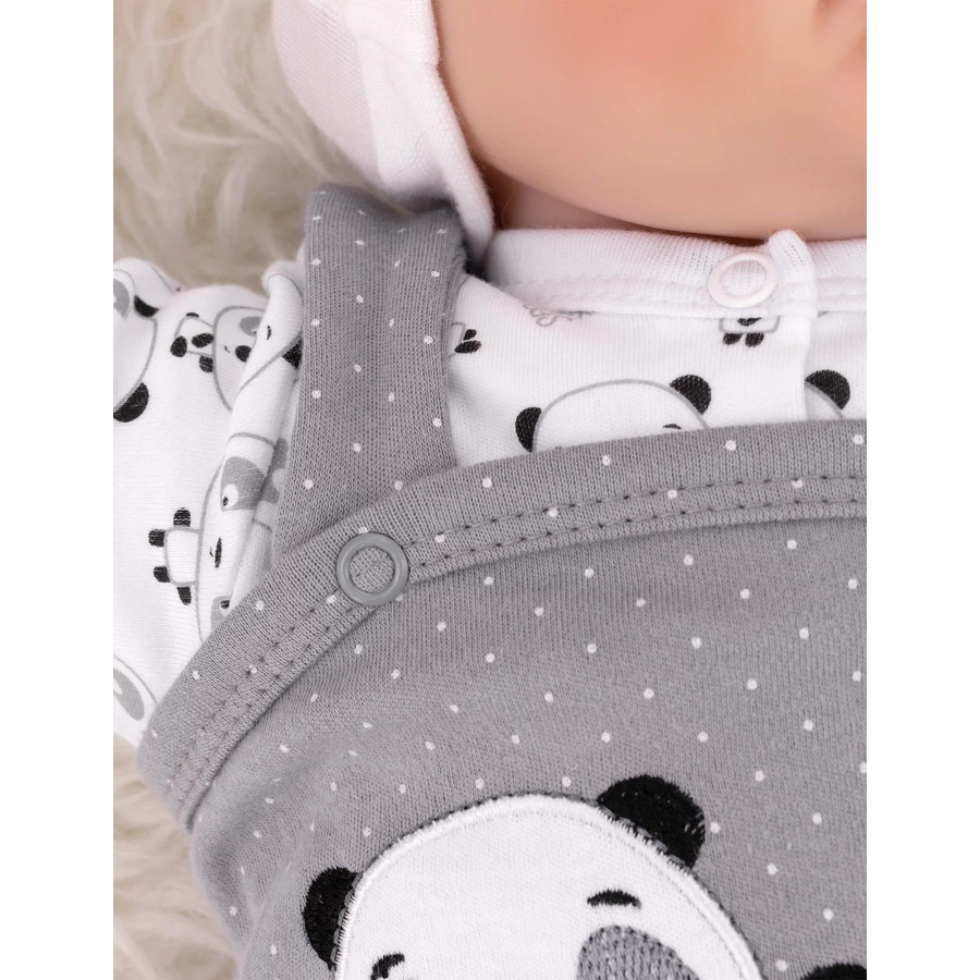 Baby Sweets 2tlg Set Strampler + Shirt Lieblingsstücke Panda weiß grau