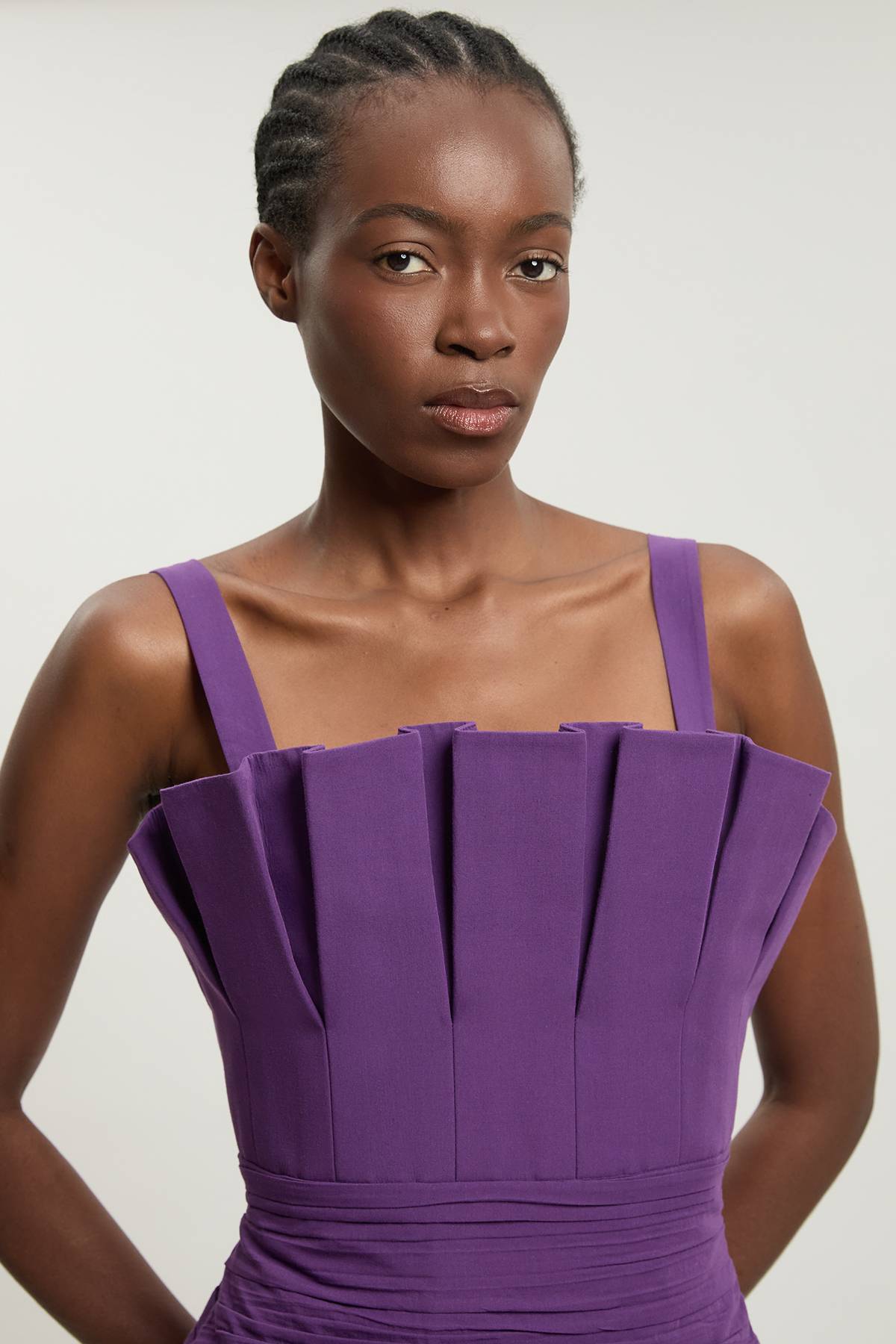 KarenMillen Robe Midi Plissée En Popeline