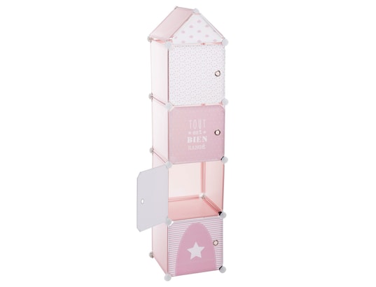 ATMOSPHERA - Meuble de rangement enfant colonne - 34 x h. 140 cm - rose