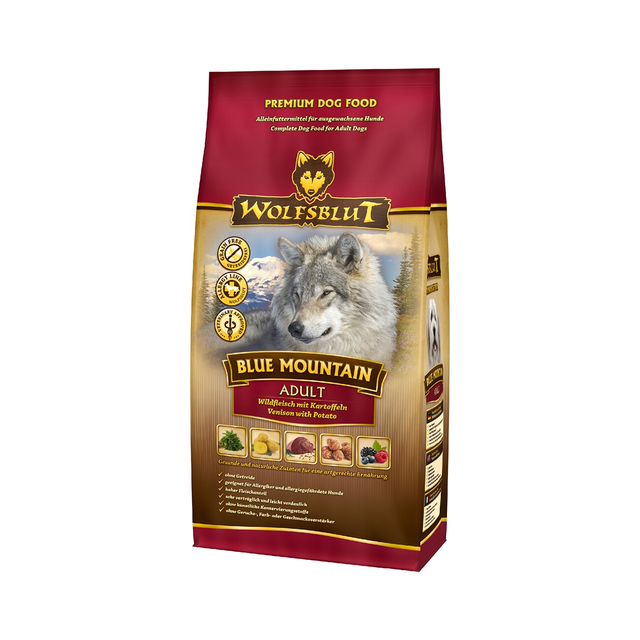 WOLFSBLUT Blue Mountain Wildfleisch mit Kartoffeln 2 kg