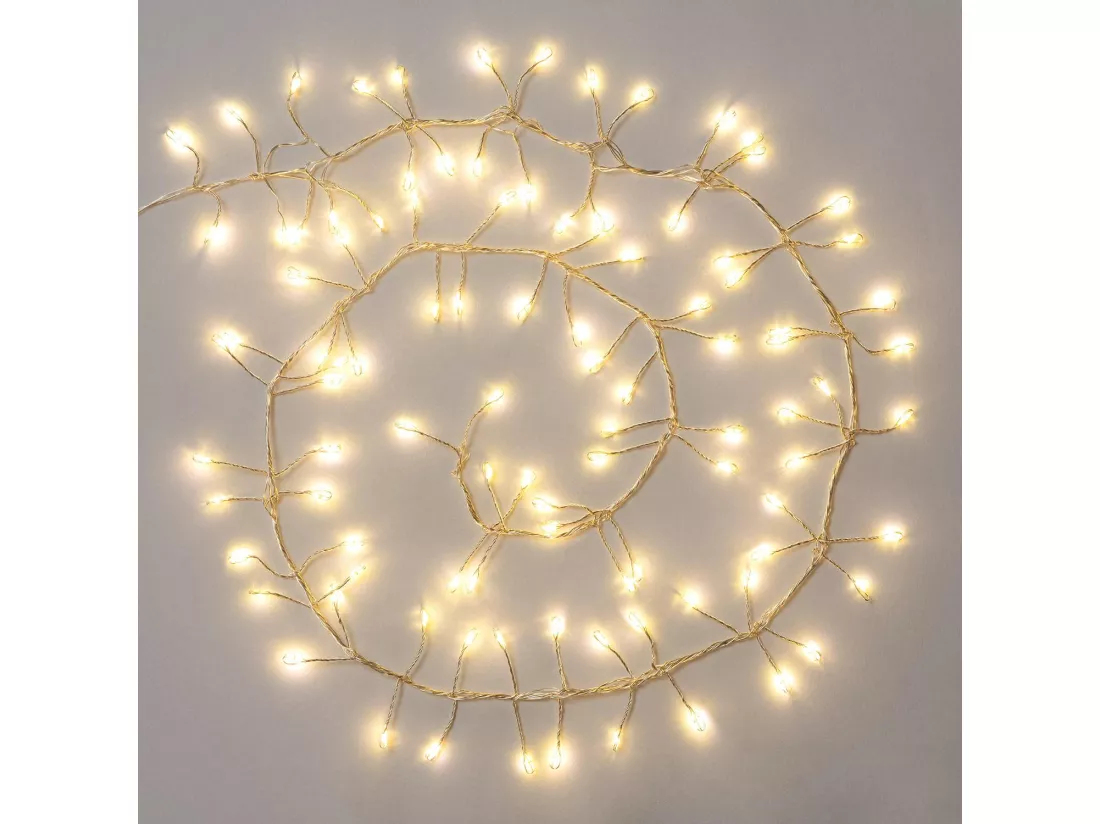 Guirlande LED Alambre Chrome à Piles Racimo 1m Blanc Chaud 2700K