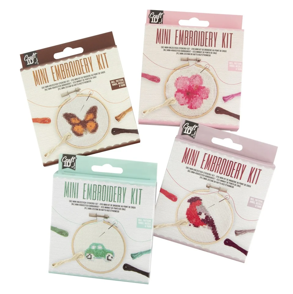 Craft ID - Mini broderikit - sommerfugl