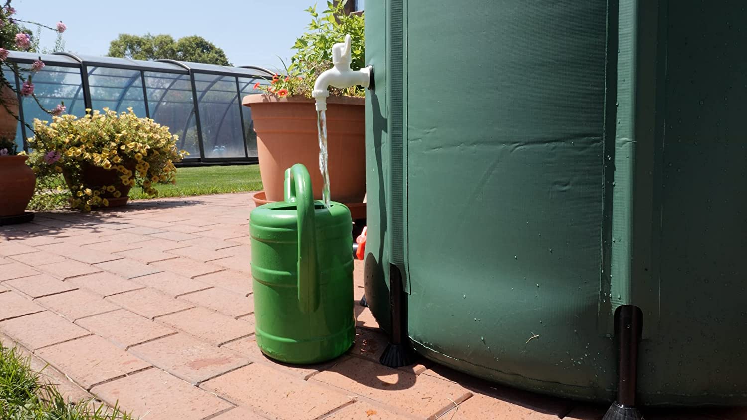 PROREGAL 750 liter opvouwbare regenton Renata watertankfilter en snelkoppeling voor slang UV-bestendig PVC