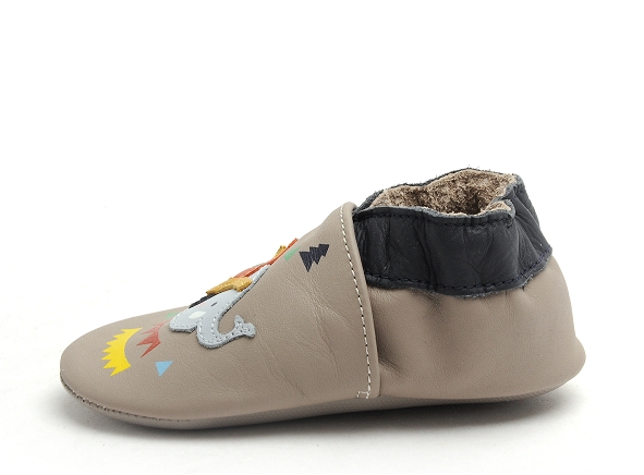 Robeez chaussons bebe elefant camp gris