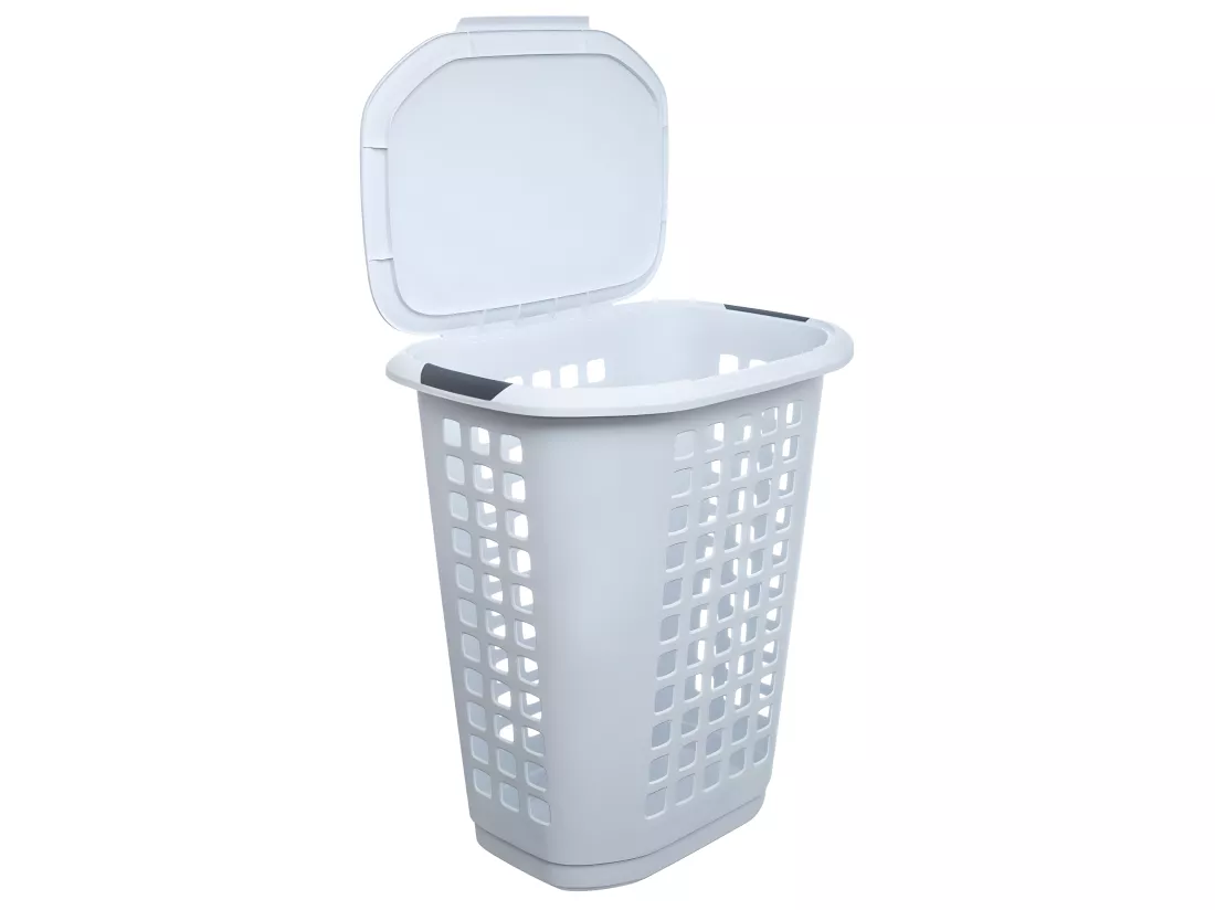 Panier à linge 63L Blanc 2 poignées renforcées L 53.5 x P 39 x H 60 cm