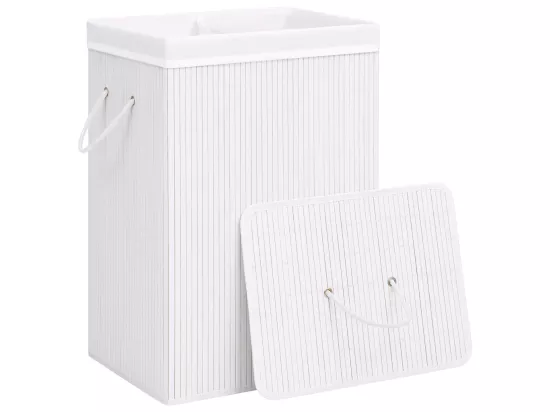 Panier à linge Bambou Blanc 72 L