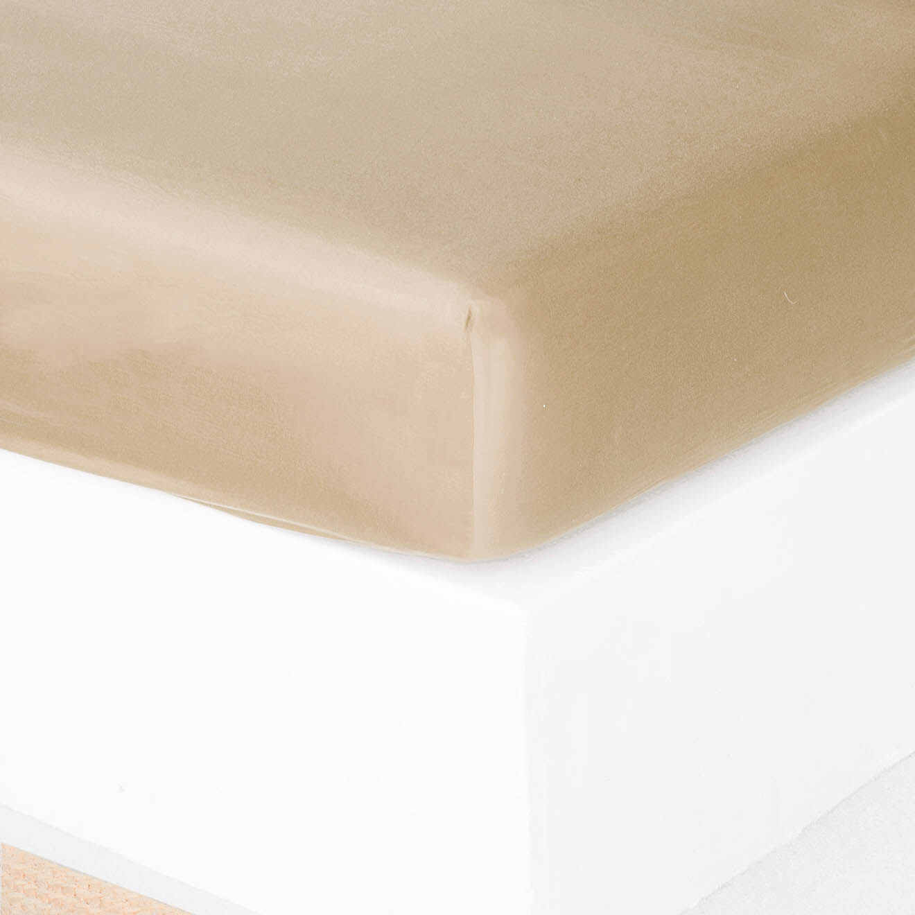Febronie Home Drap housse 100% Satin de Coton Julia beige