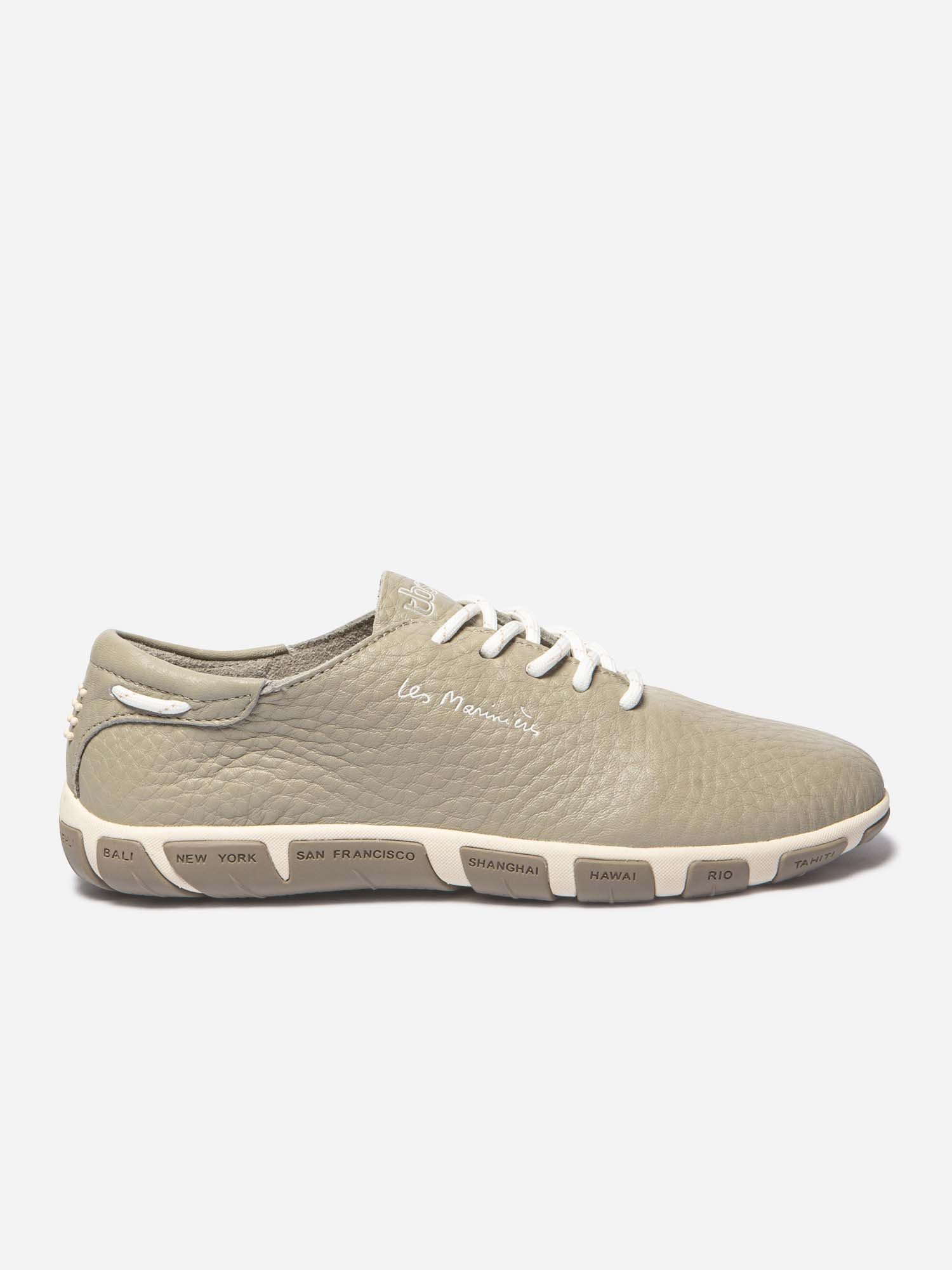 Tennis Femme Confort Cuir Beige