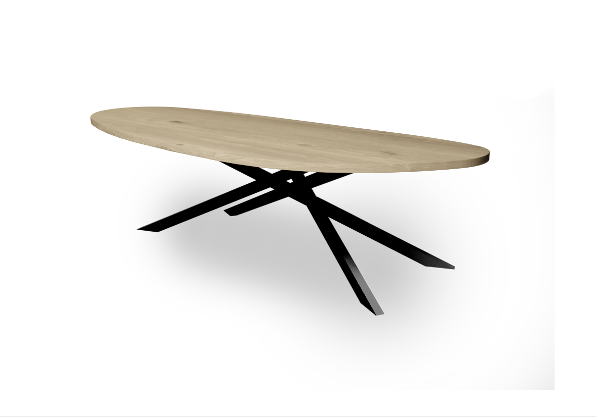 Firma Hout & Staal Eettafel Leaf | Mikado frame | Matte lak Eettafel Leaf | 240*100cm | Softline | Matte lak