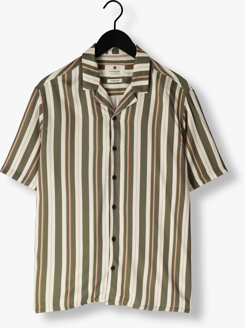 ANERKJENDT olijf anerkjendt casual overhemd akleo s/s viscose aop