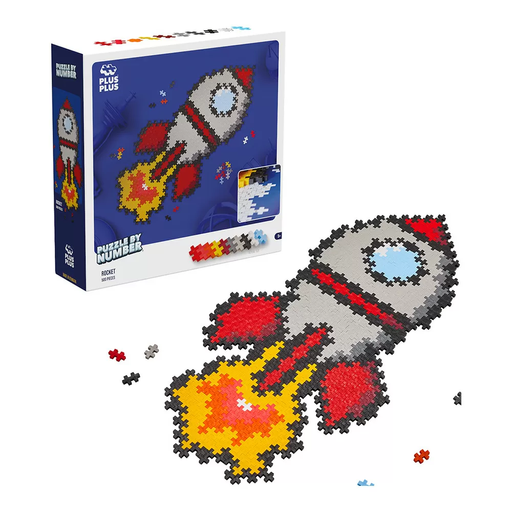 Plus-Plus Puzzle By Number Rocket - 500 stk.