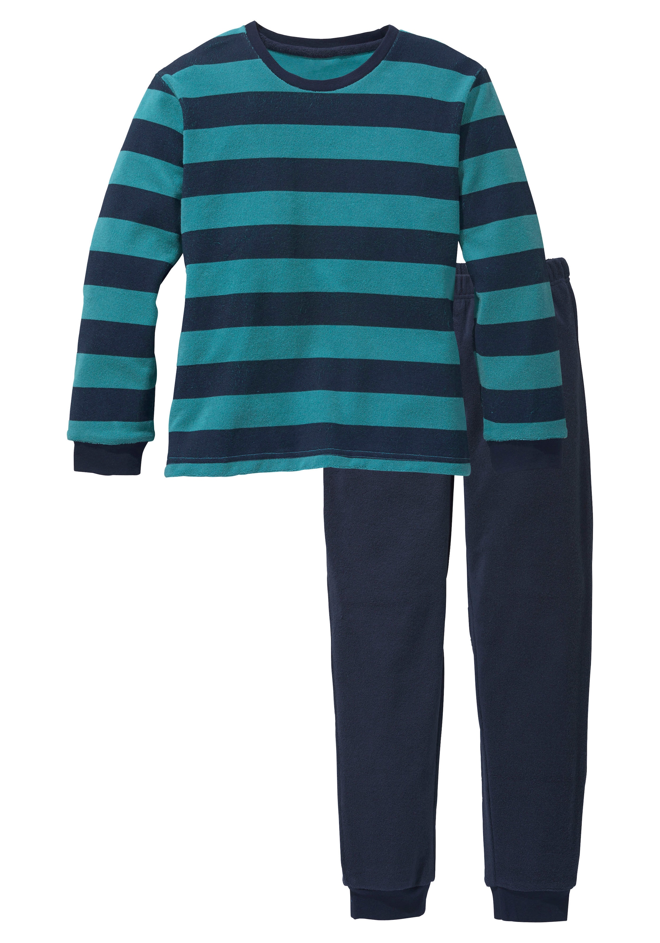 AUTHENTIC LE JOGGER Pyjama, 2 Stk. Schlafanzug aus Frottee, mit Bündchen