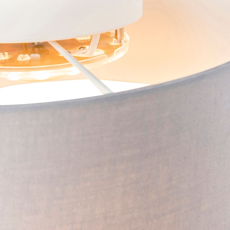 Plafondlamp grijs 30 cm incl. LED - Drum LED