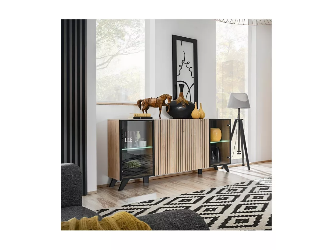 Buffet design NIELSEN – 160 cm avec éclairage LED intégré