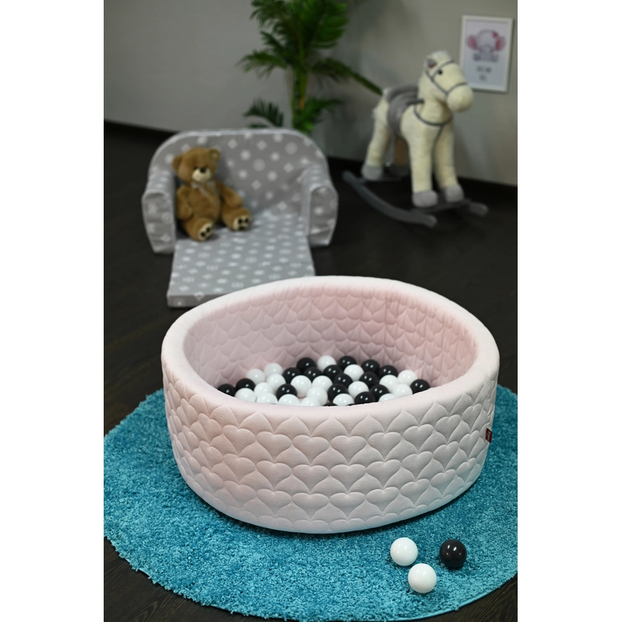 knorr toys® Bällebad soft - Cosy heart rose - 100 balls greycreme rosa