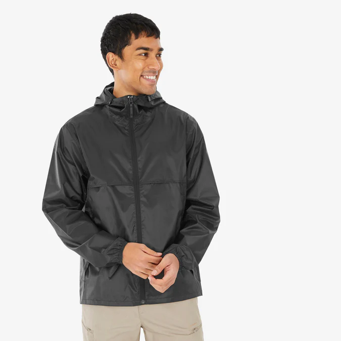 Decathlon Quechua - Jaqueta impermeável masculina Quechua Raincut com zíper frontal