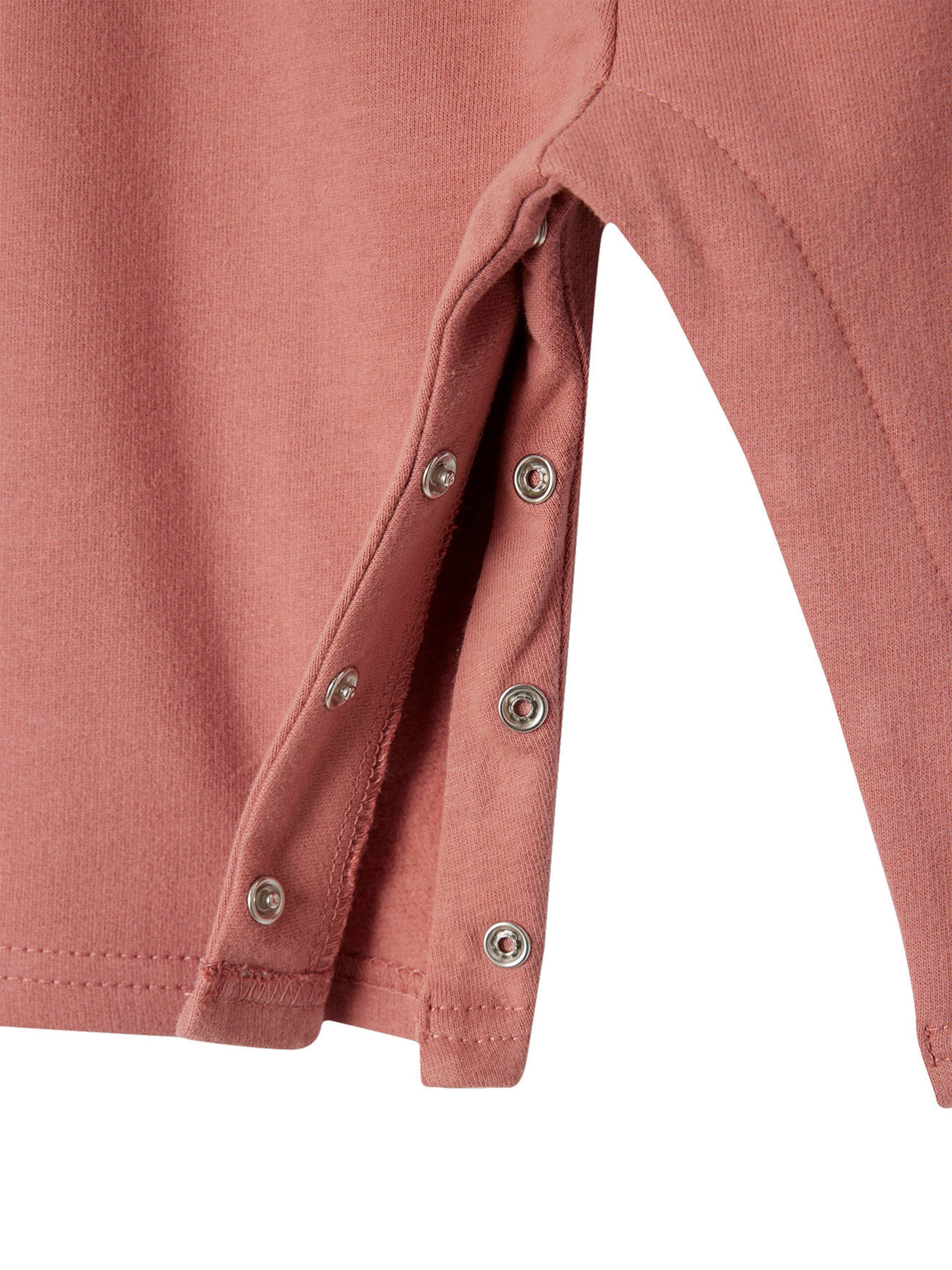Vertbaudet Mädchen Baby Sweat-Latzhose mit Rüschen, Bio-Baumwolle altrosa