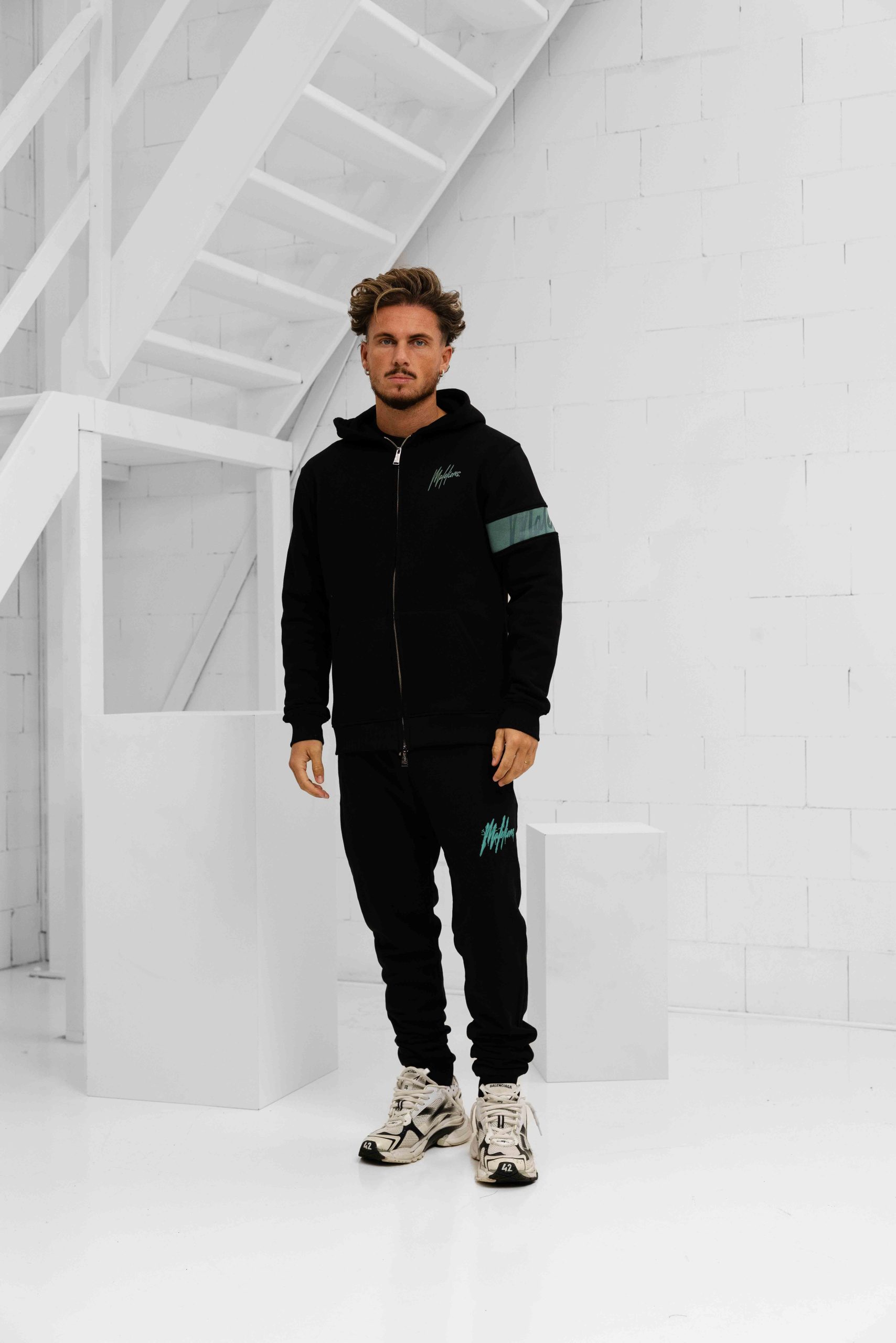 Malelions Signature Drip Broek Heren Zwart