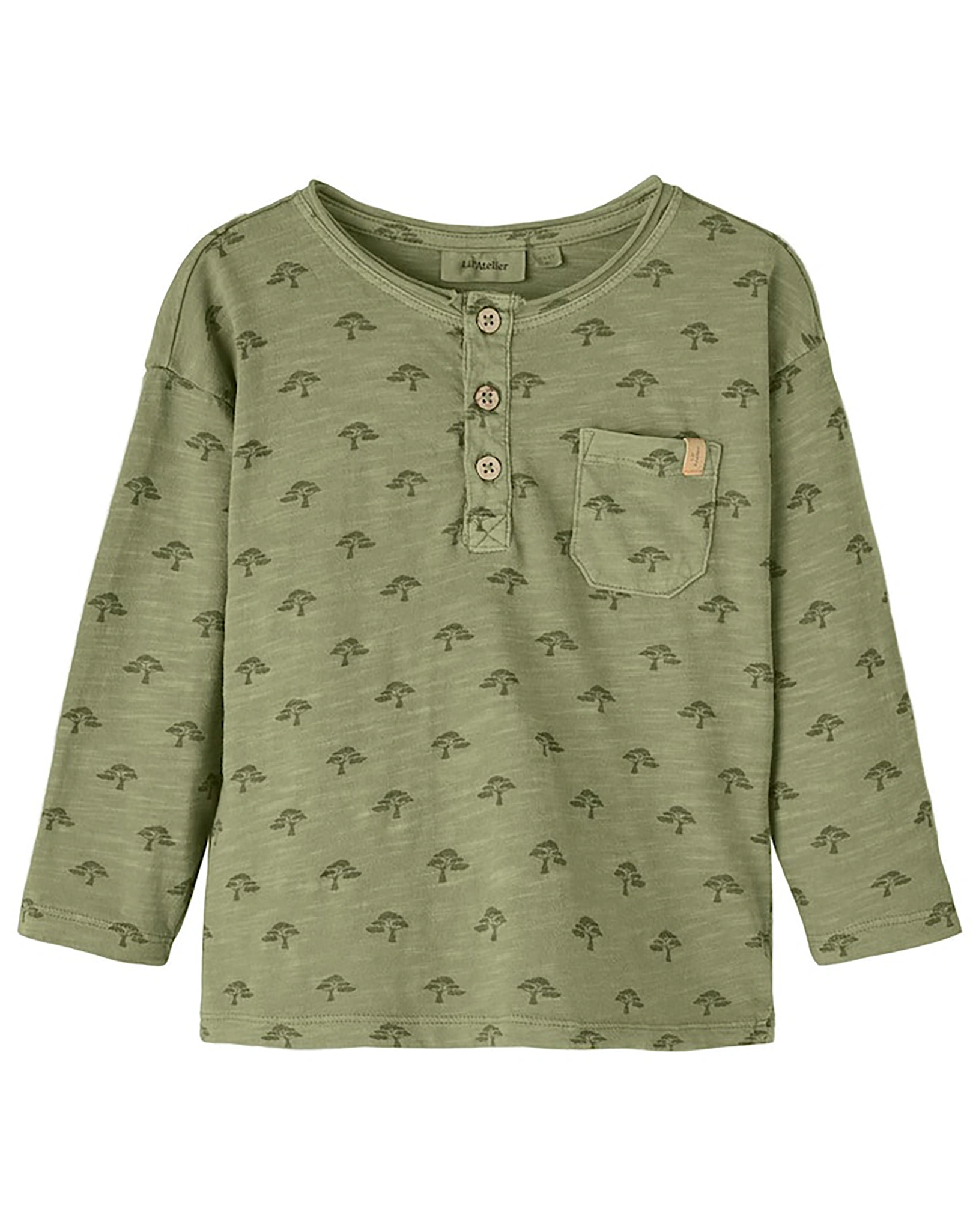 Langarmshirt NMMLIAM HENLEY in sage