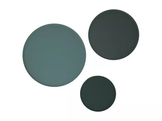 Tables d'appoints rondes en métal bleu gris et laiton (lot de 3) - Palombe