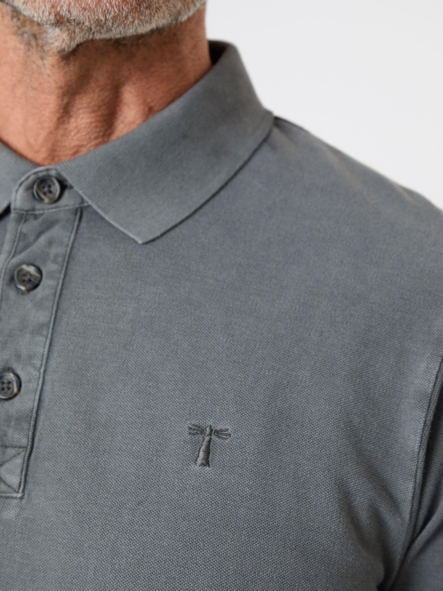Grijs - Saltwell Long Sleeve Pique Polo Shirt
