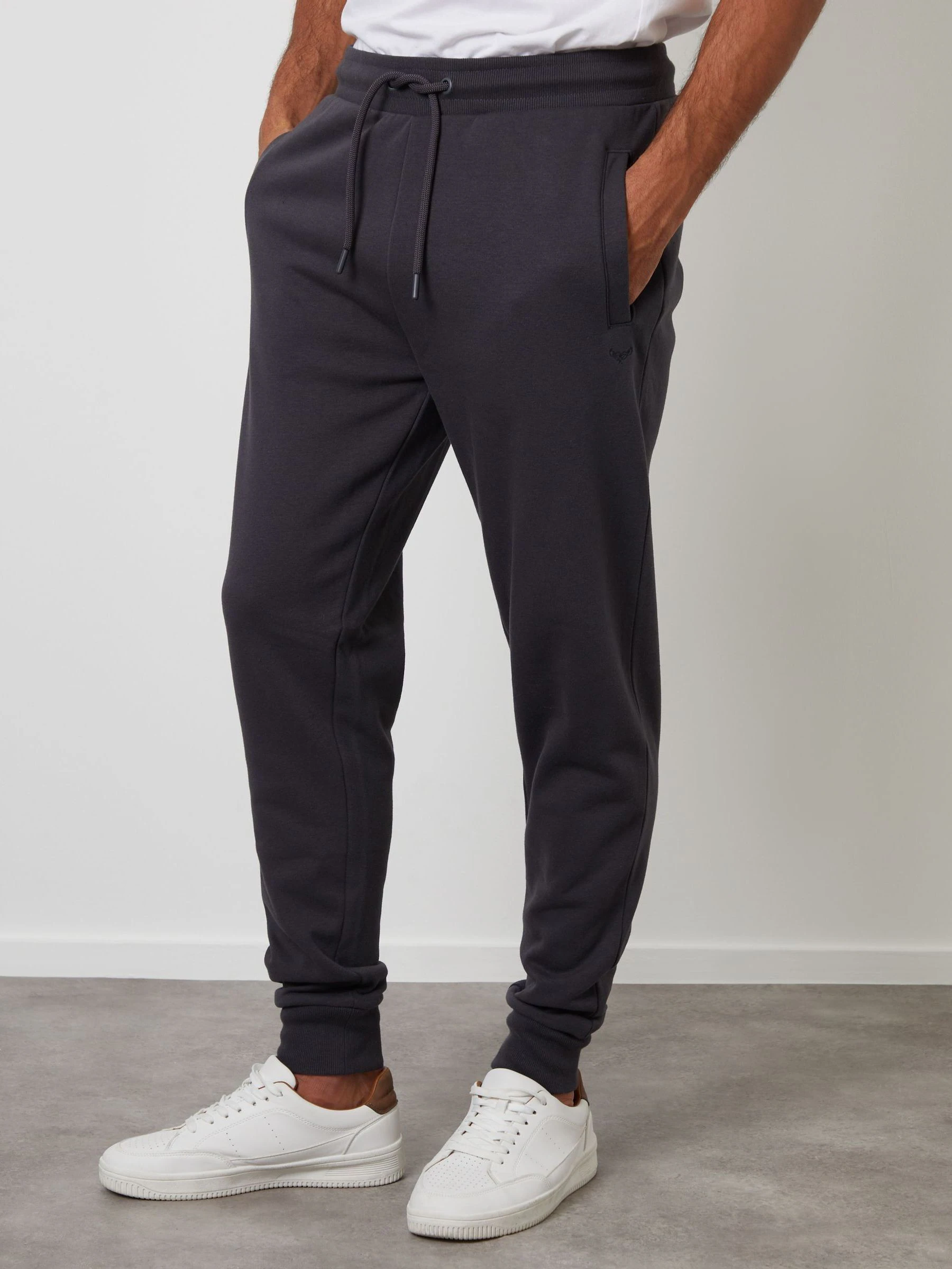 Asgrijs - Threadbare - Katoenen Blend joggingbroek