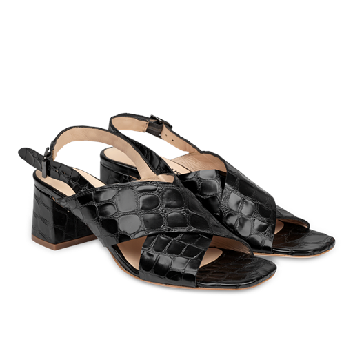 Angulus 5568-101 Sandal, Black Croco, 40
