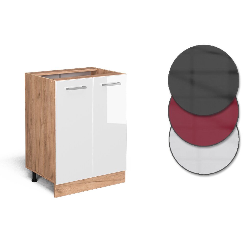 Vicco Unterschrank Küchenschrank Küchenzeile R-Line 60 cm Goldkraft Weiß