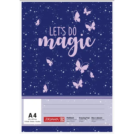 BRUNNEN Zeichenblock Magic Butterfly, A4, 100g, 75 Blatt