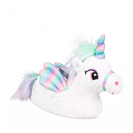 Chaussons peluche licorne BLANC NINI & GIRLS