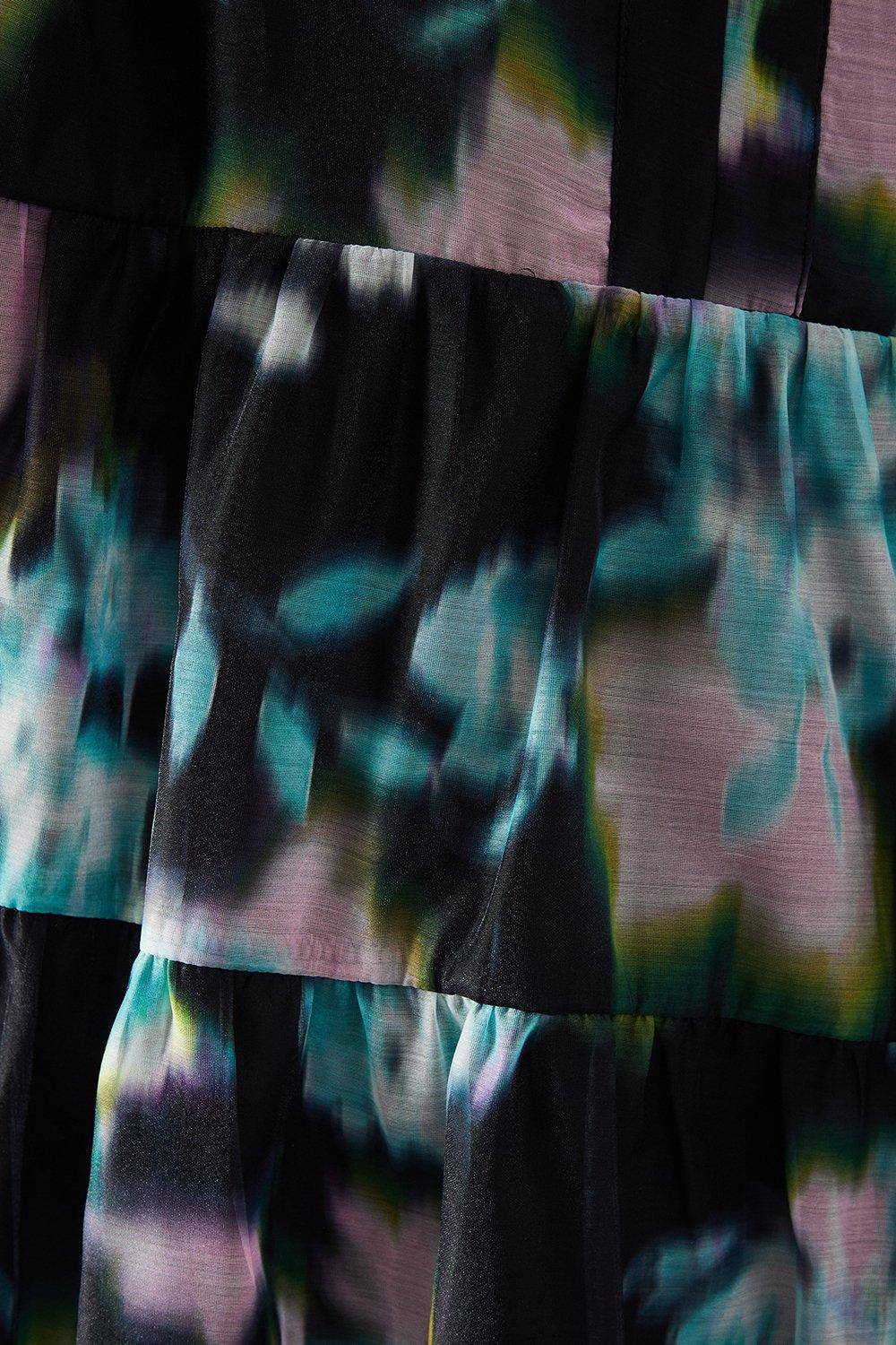 Warehouse Robe Smock en Organza à Imprimé Floral