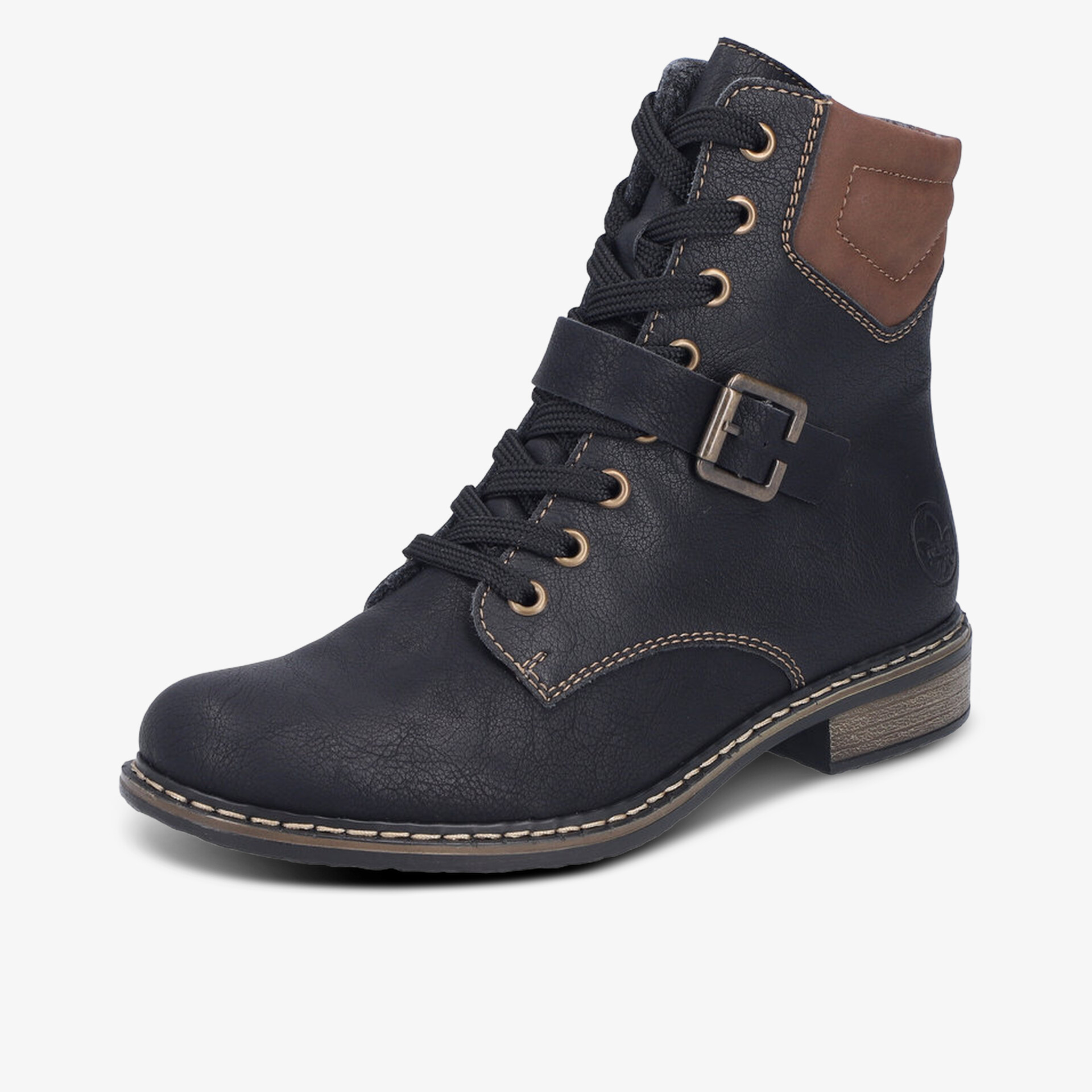 rieker Damen Schnürstiefeletten schwarz
