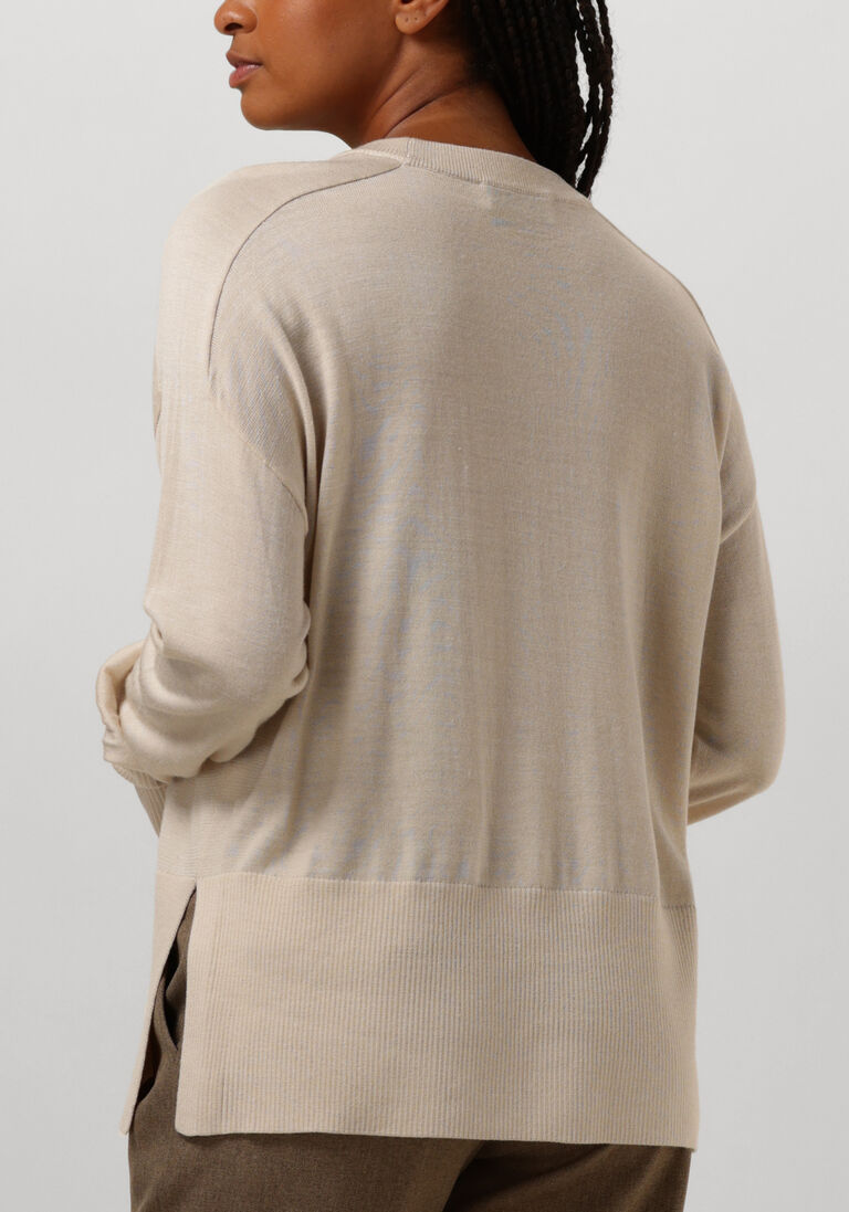 beige ruby tuesday trui vallie soft round neck pullover high border