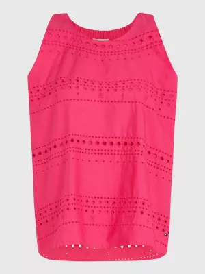 Blusa Broderie Anglaise Popeline Regular Fit