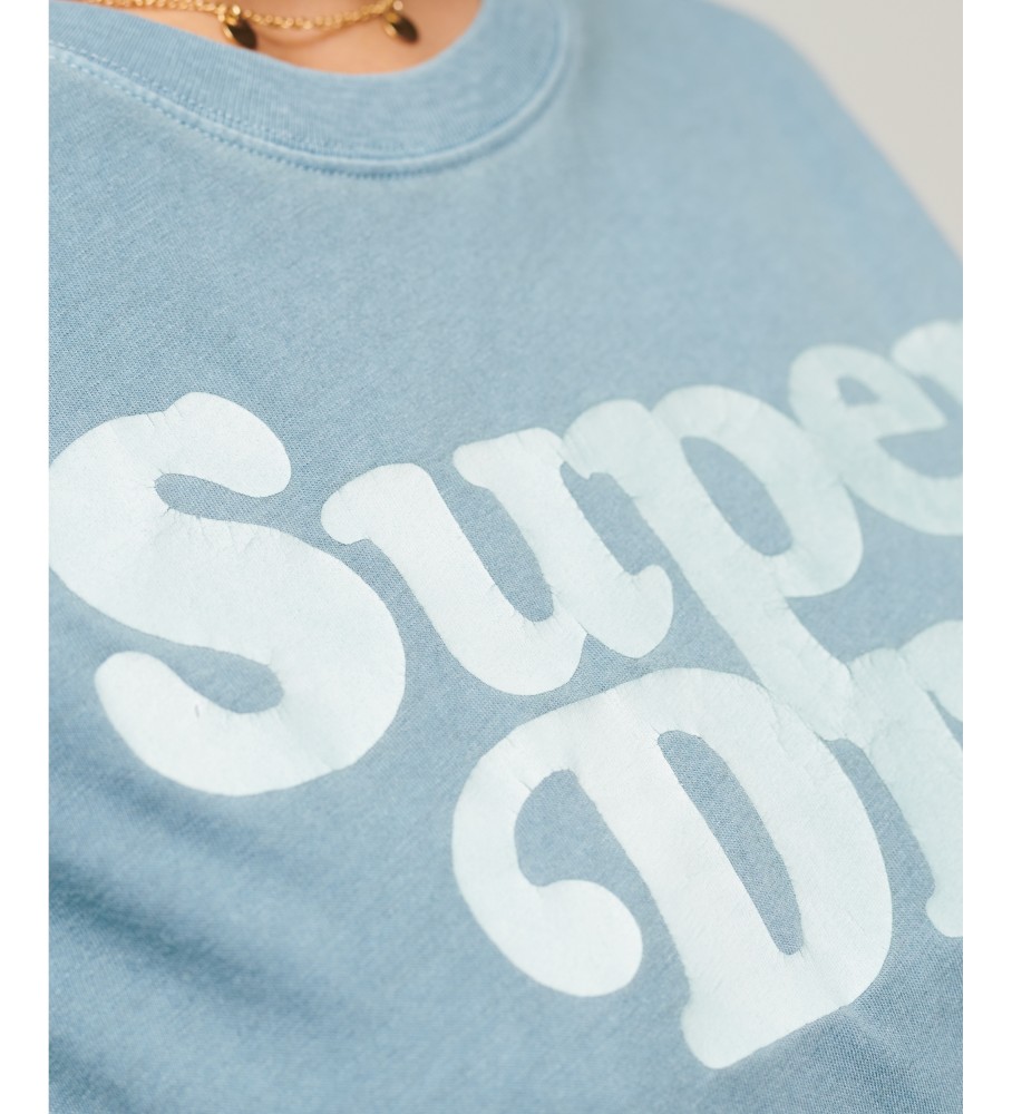 Camiseta Superdry Cooper Classic com Logo dos Anos 70 Azul
