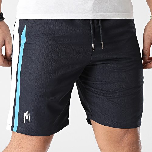 Short Jogging A Bandes Diamond 018 Bleu Marine