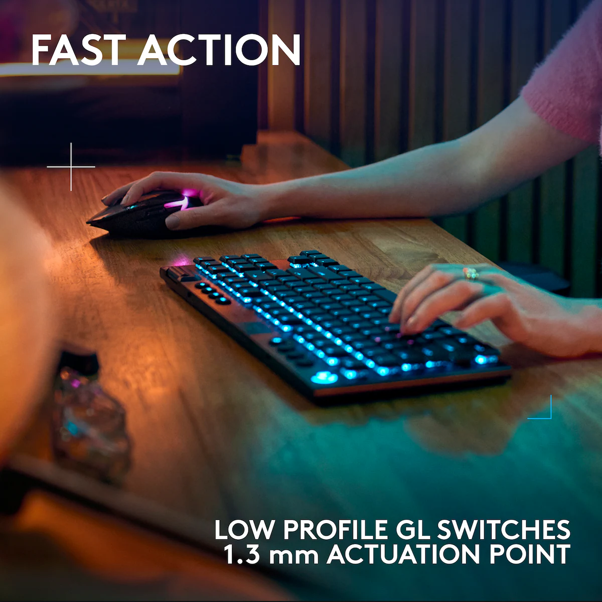 Logitech G915 X Lightspeed TKL Wireless Clicky gamingtastatur (sort)